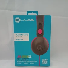 JLab JBuddies Studio On-Ear Kids Wired Headphones-Pink/Blue
