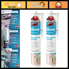 Waterproof Silicone Sealant 100 RTV Caulk - 10 fl oz Cartridge, 2 Pack for Kitc