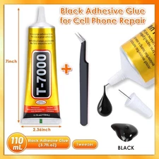 Upgrade T-7000 Black Adhesive Glue for Phone, Cridoz 110ml Waterproof Jewelry Gl