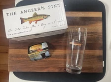 The Angler's Pint - 2015 "Brown Trout" Glass by Karen Talbot Art NIB