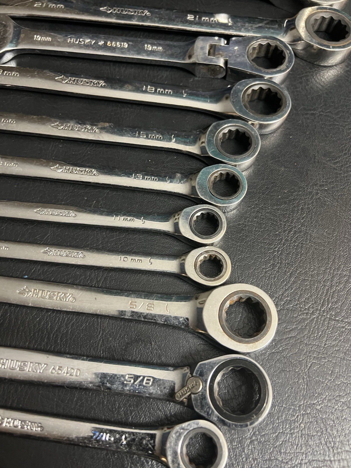 13 Pc Lot Husky Ratcheting Metric SAE MM Combination Wrench Mixed Set