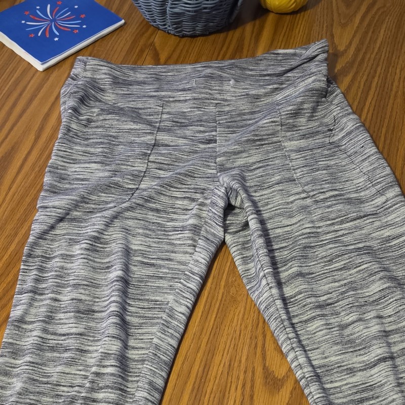 lululemon Wunder Under High Rise Ankle Yoga Leggings Gray Flecked Knit M