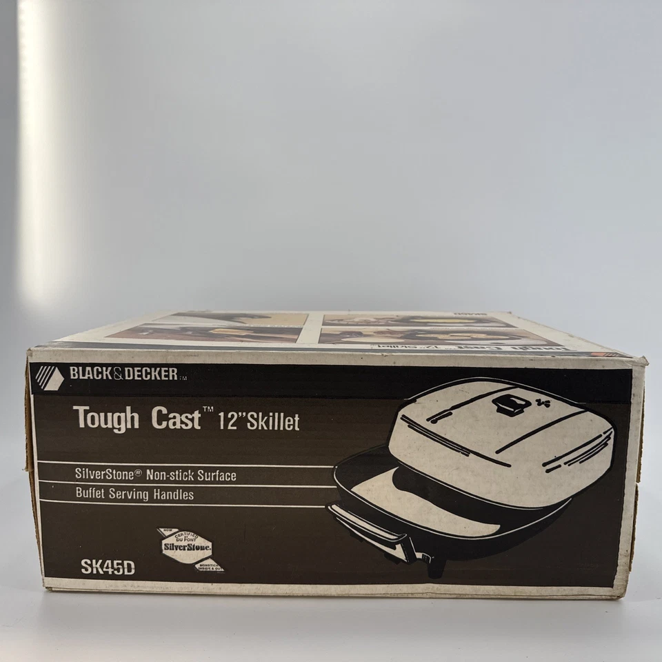 复古 全新带盒 1986 Black & Decker 12 英寸硬铸煎锅电动煎锅 SK45D — 第 3/4 张图片