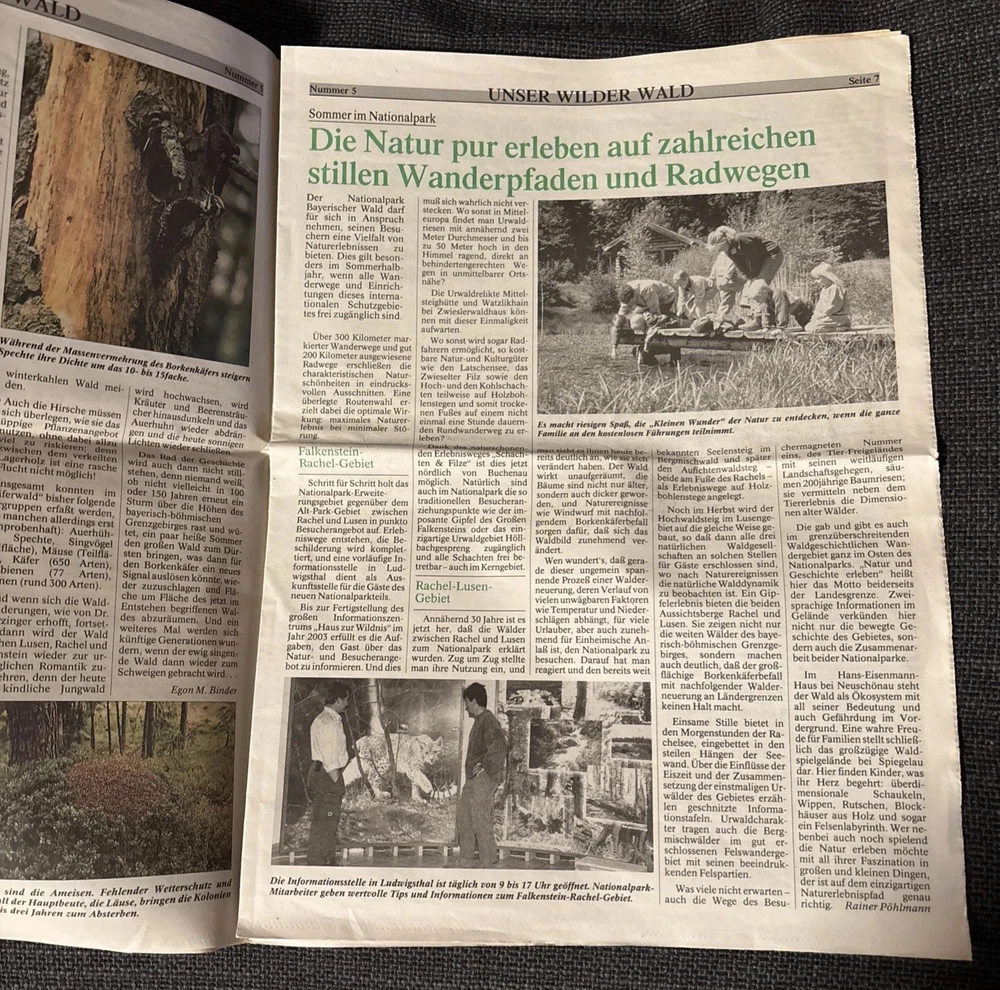 Unser Wilder Wald Juli 1999, Informationsblatt Nationalpark Bayerischer Wald