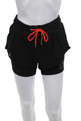 PE Nation Unisex Biker Shorts Black Drawstring Size XS