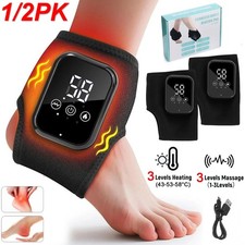 1/2XElectric Foot Ankle Massager Heating Vibration Hot Compression Pain Relief