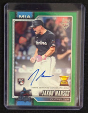 JAKOB MARSEE 2026 TOPPS BASEBALL #37 GREEN FOIL AUTO ROOKIE RC /99 MARLINS