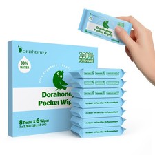 Flushable Wipes Travel Size, 99 Water Mini Wet Wipes for Sensitive Skin, Hyp...