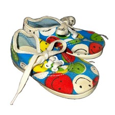 Vintage 70s 80s Baby Children Smiley Face Hippie USA Made Tennis Shoes Size 2