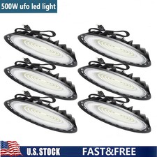 6 Pack 500W UFO Led High Bay Light Commercial Industrial Warehouse Factory Light