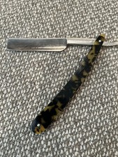 Navaja recta vintage American Products Co. 2912 U.S.A. celuloide tortuga