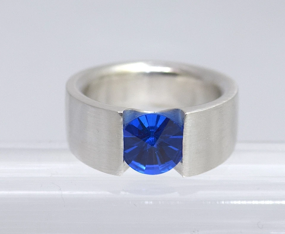 Quinn Designer Ring Silber 925 blauer Farbstein  23,5 Gramm Gr. 63 - Bild 2 von 4