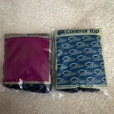 Vintage Silkies 757 Control Top Panty Hose Lot Queen Navy Blue Brand New 341 70s