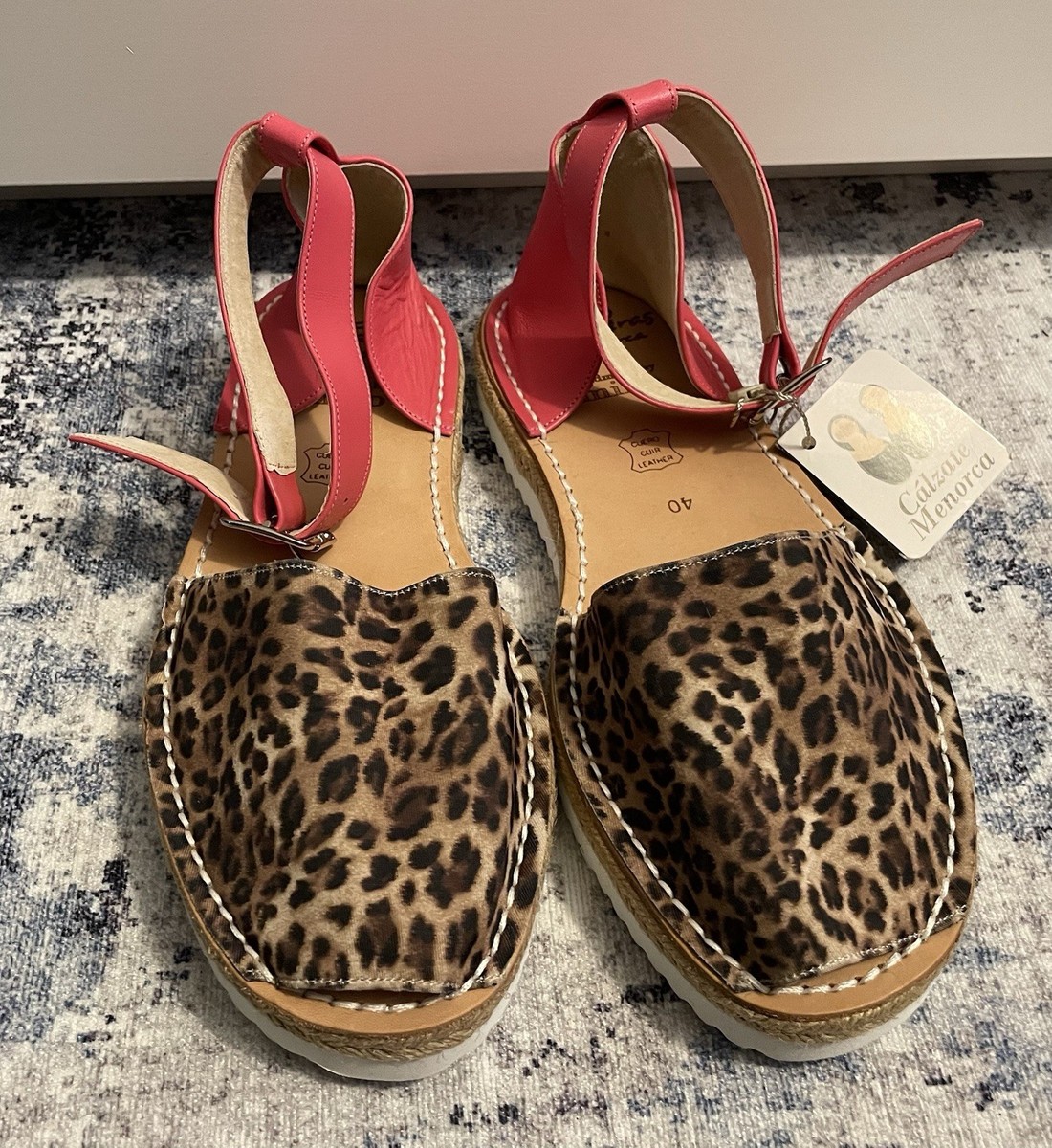 Palmaira Sandals De Menorca Avarcas Mibo Leopard Print UK7 EU40