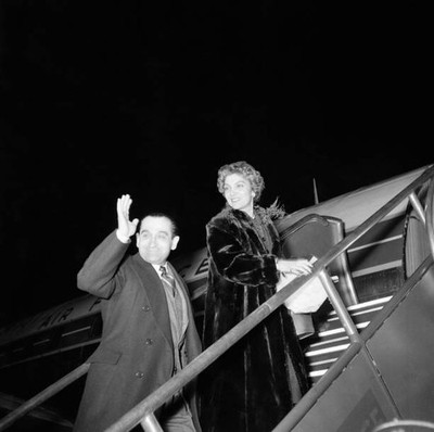 Pierre Mendes France his wife are pictured boarding plane Paris Fr- Old Photo