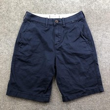 Abercrombie Shorts Boys 13-14 Blue Chino 27 Waist Flat Front Casual Summer Kids