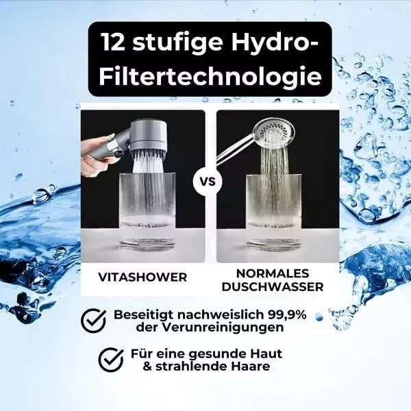 VitaShower™ 2.0 Handbrause Duschkopf Duschbrausen Set - weiche & glänzende Haut - Bild 3 von 4