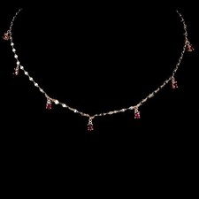 925 Sterling Silver Necklace Oval Rhodolite Garnet 4x3mm Gemstone Jewelry 18 In