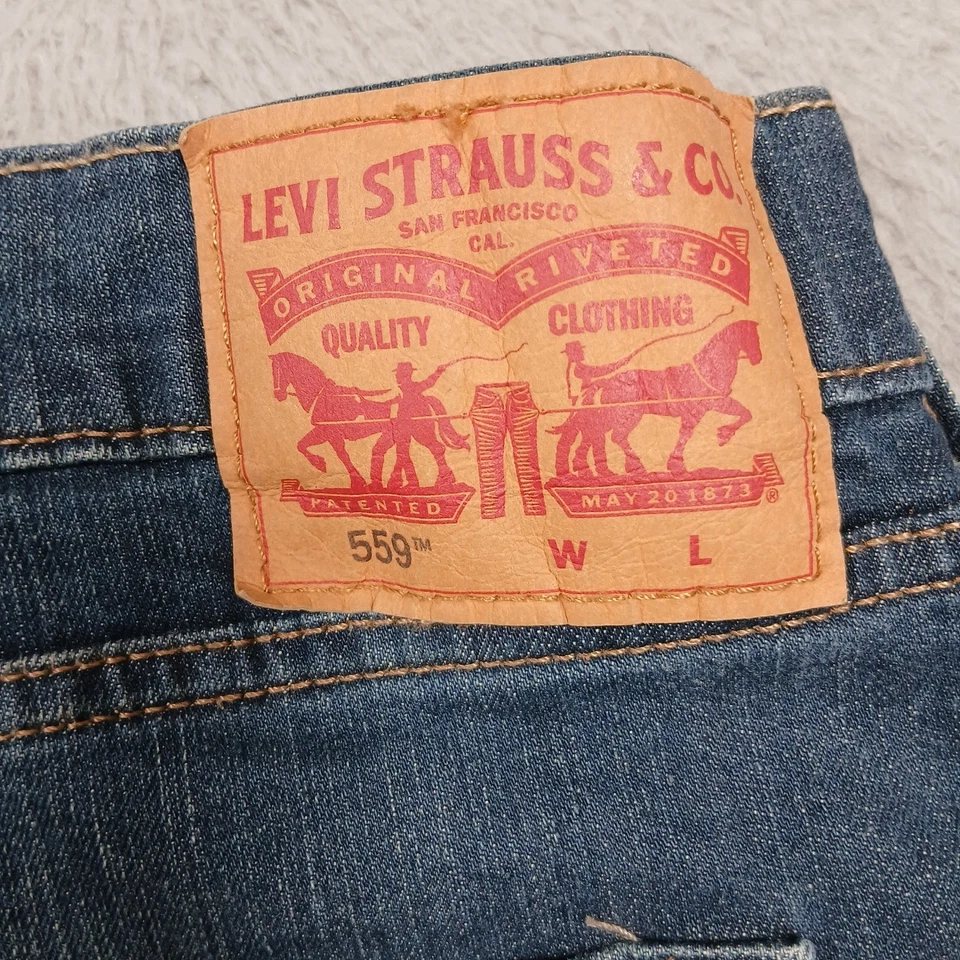 Levi's 559 Relaxed Straight Jeans Men's 58x32 Blue Denim Mid Wash - Image 3 of 4