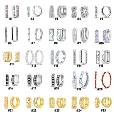 PANDACH 925 Sterling Silver Tiny Earrings CZ Huggie Hoop Men Women Jewelry Gifts