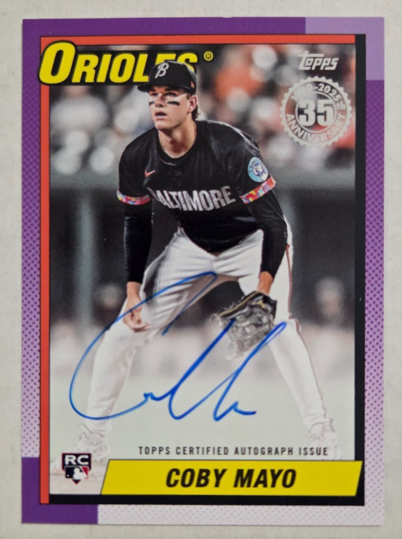 2025 Topps Series 2 - 1990 Autograph Card - Coby Mayo Orioles #90B2-CM
