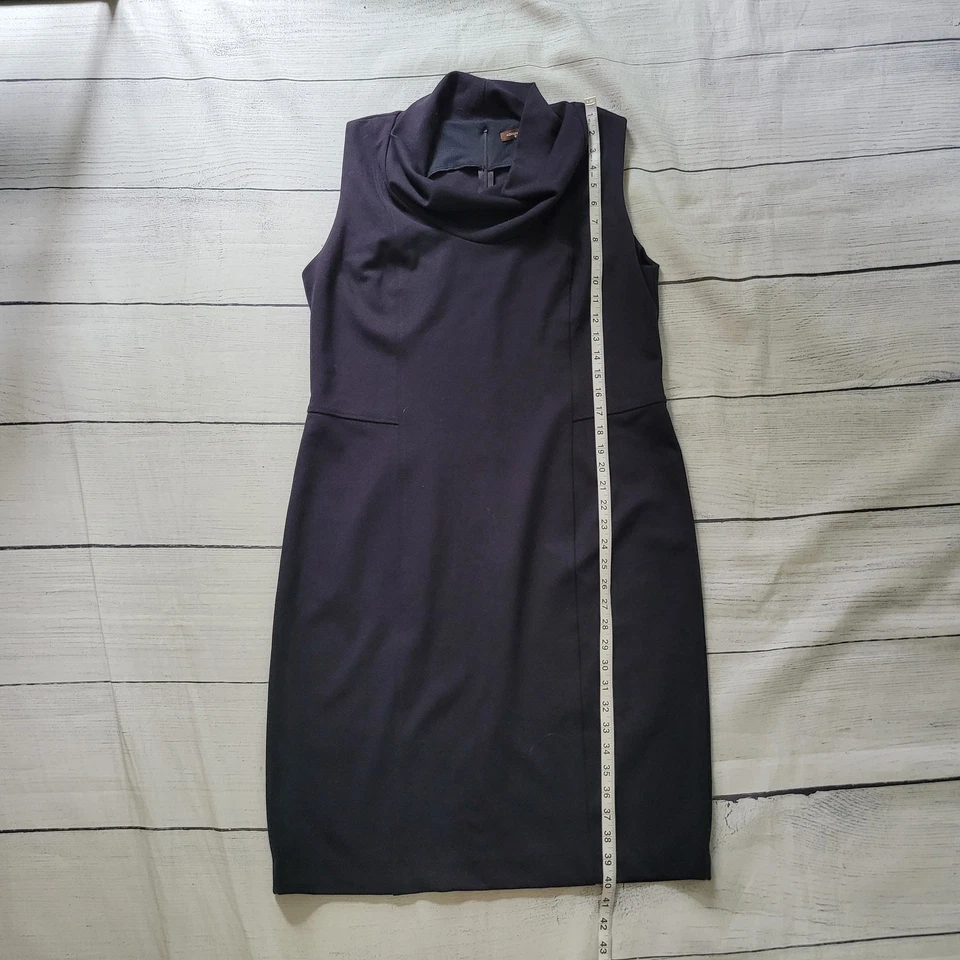 Платье Adrienne Vittadini размер 14 темно-синее футляр карандаш карьера воротник без рукавов - Изображение 4 из 4