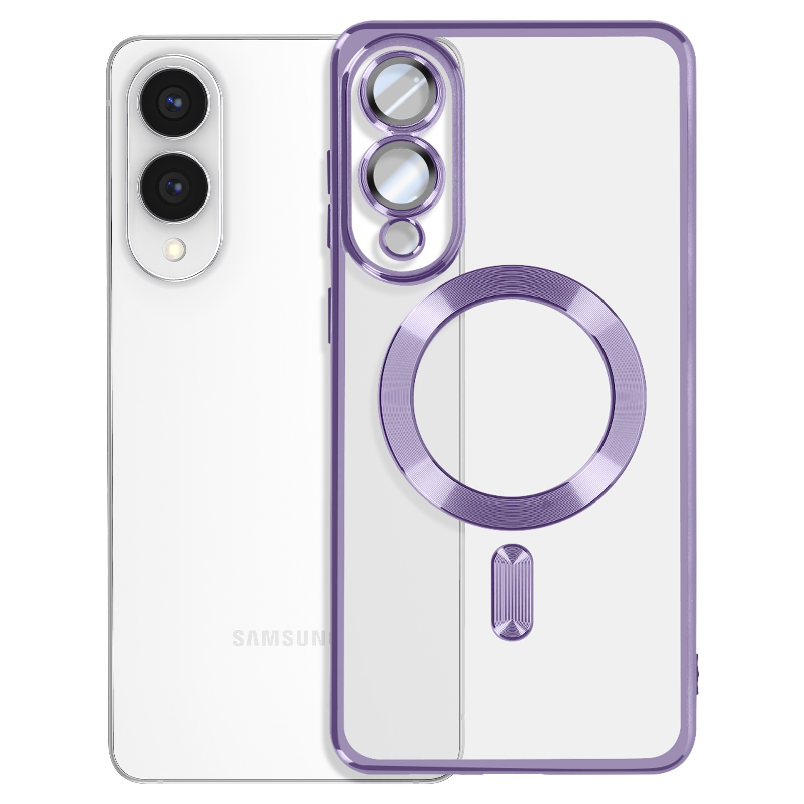 Coque rigide Galaxy S25 Edge Avizar pour éviter les rayures écran violet