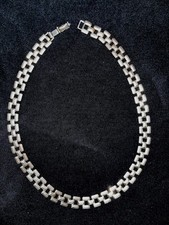 necklace Danecraft signed Sterling silver brick link choker