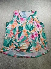 Tropical Floral Sleeveless Tank Top By Active Live Well Size 3XL Lightweight Com