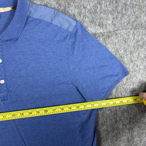 Burberry Britt Polo Shirt Men's XXL 2XL Nova Check Trim Blue Cotton Short Sleeve - Picture 2 of 6