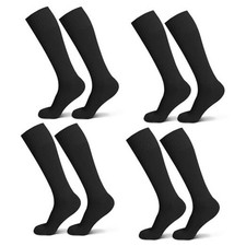 Soccer Softball Baseball Football Socks for Youth Kids 8-11 Years 4-black Set a