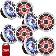 Wet Sounds Four Pairs Of RECON6-S-RGB LED 6.5" Speakers With Silver XS Grilles