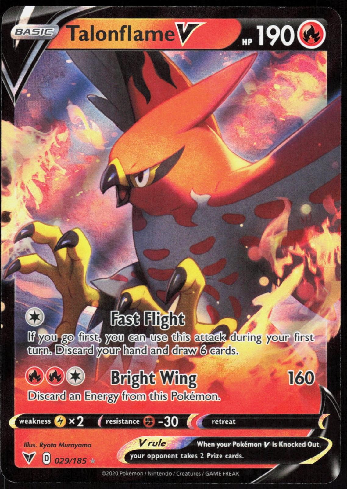 Talonflame V 029 Vivid Voltage - Holo Pokemon NM/M (V Rare)