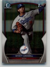 2023 Bowman Draft Wyatt Crowell Chrome Refractor #BDC-63 Los Angeles Dodgers