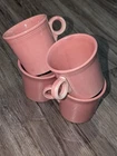 Fiesta Rose Pink Coffee Mugs Cups Tom & Jerry O Ring Handles Fiestaware Set Of 4