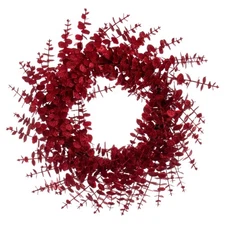 24" Red Eucalyptus Glitter Wreath