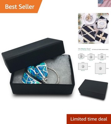 Sturdy 100-Pack Cotton Filled Jewelry Boxes - Ideal for Shipping & Gifting