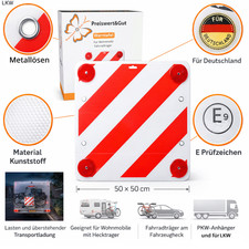 Warnschild Fahrradtr&auml;ger Warntafel Rot Wei&szlig; Parkwarntafel 50x50cm E Pr&uuml;fzeichen