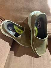 Skechers Slip-Ins Parson Oswin Men's 10 Extra Wide Brown Leather 204866 DSRT