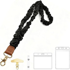 Scrunchie Lanyard for ID Badges Cellphone Keys,Stretchy Lanyards for Teachers,Re