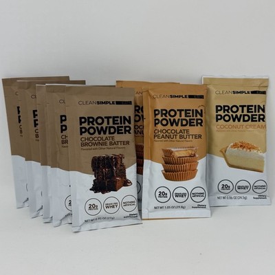 CLEAN SIMPLE EATS Whey Protein Powder Variety of Single Serve 8ct CHOCOLATE