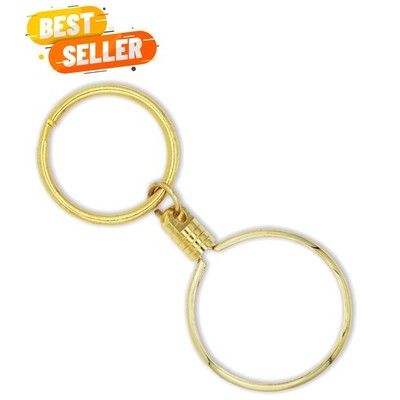 Elegant Gold AA Coin Holder Keychain for 34mm Sobriety Chips - 2-Sided Display