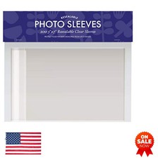 Photo Sleeves Protector 5x7 Plastic Clear 200 Count Binder Storage For