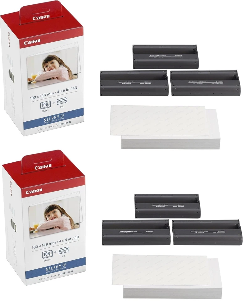 Juego de tinta y papel color Canon KP-108IN - Total de 216 hojas y 6 cartuchos de tinta Foto 2 de 2