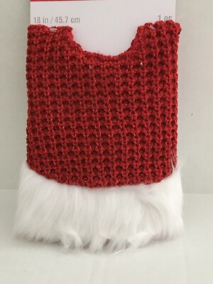 NEW ASHLAND TINY TREASURES 18'' RED KNIT & FAUX FUR TREE SKIRT FREE SHIP