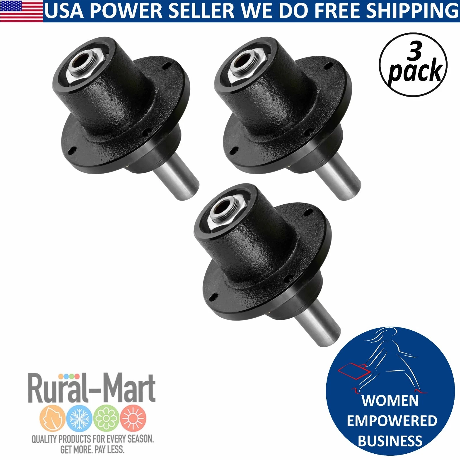 3 Pack Deck Spindle for Scag Turf Tiger Cheetah Cat Wildcat 461663