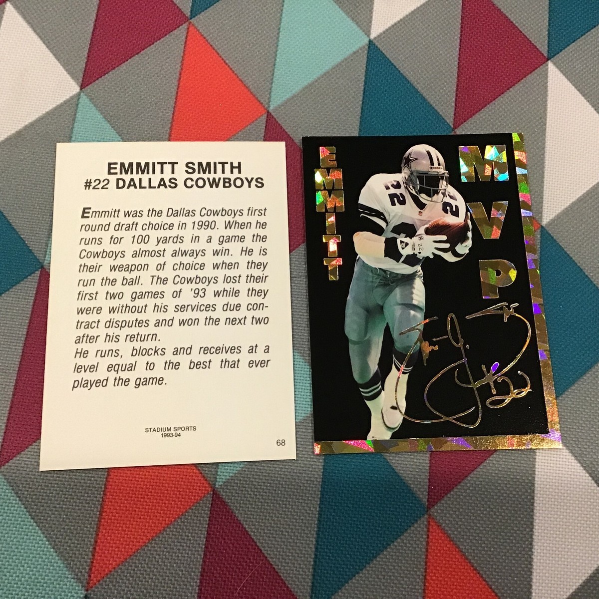 1993-94 Stadium Sports MVP Emmitt Smith #68 Cowboys HOF gold auto