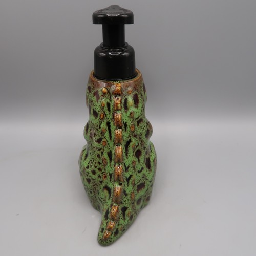 Bath & Body Works Green Dinosaur Ceramic Hand Soap Holder Foam Retired - Picture 3 of 6