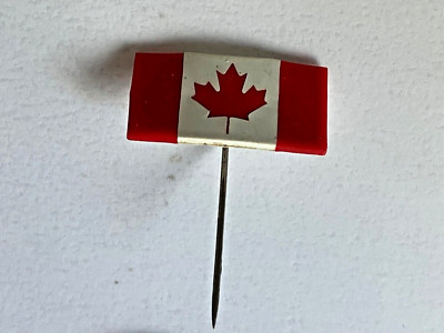 Vintage Original Kanada Ahornblatt Flagge Kunststoff Stick Pin Abzeichen