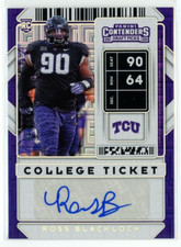 2020 Contenders Draft Ross Blacklock  College Ticket Building Blocks Auto /10 RC